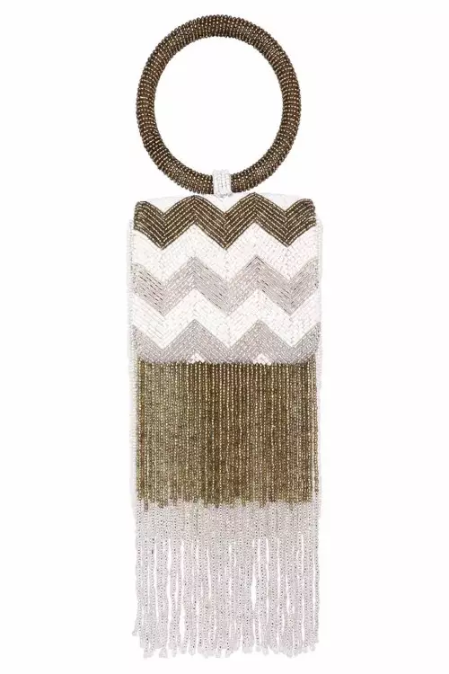 Alex Fringe Charm Clutch